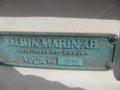 Albin Vega Placa del astillero.