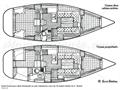 Beneteau Oceanis 350 Plano de tres cabina 